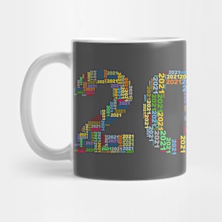 Year 2021 in multiple colours 1 Mug